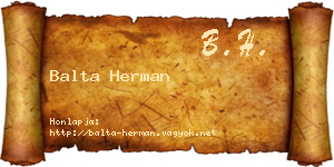 Balta Herman névjegykártya