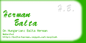 herman balta business card